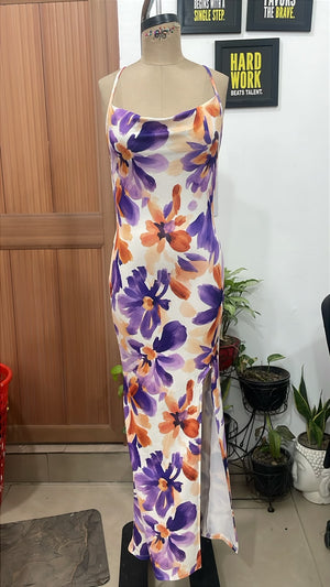 TANDUL Women Floral Cowl Neck Maxi Dress