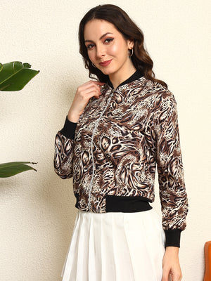 TANDUL Women Stylish Animal Patterned Jacket