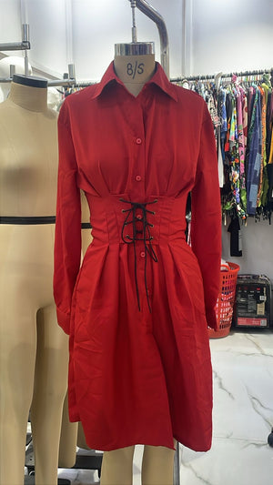 TANDUL Women Stunning Red Detailed Dress