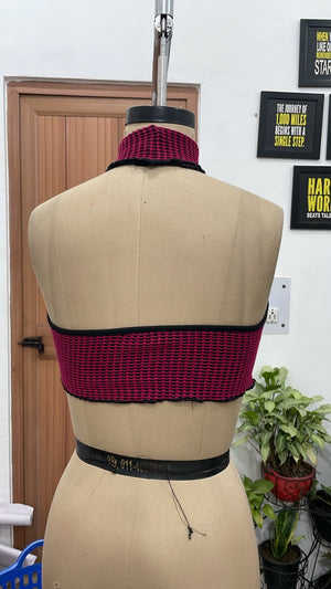 TANDUL Women Handkerchief Hem Backless Crop Top