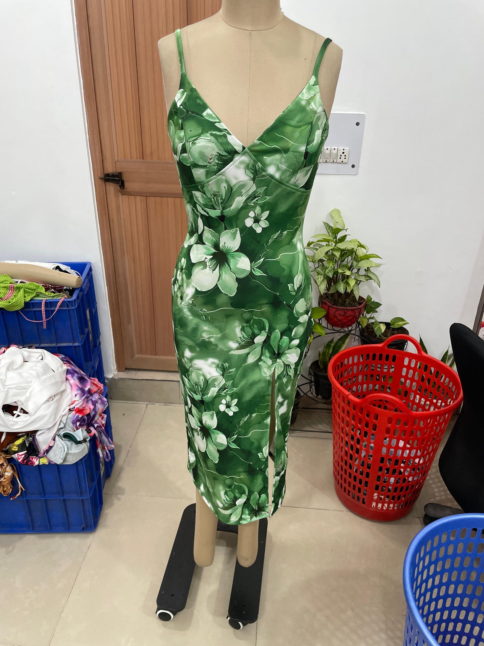 TANDUL Women Pretty Green Floral Bodycon Dress