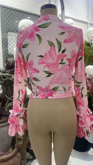 TANDUL Women Chatrming Pink Pink Floral Top