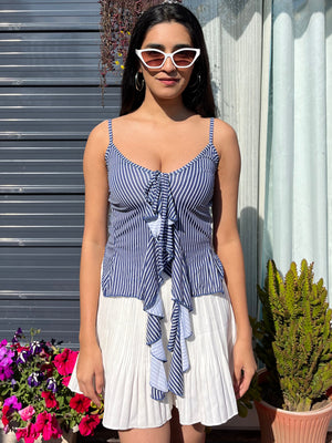 TANDUL Women Stylish Blue Striped Top