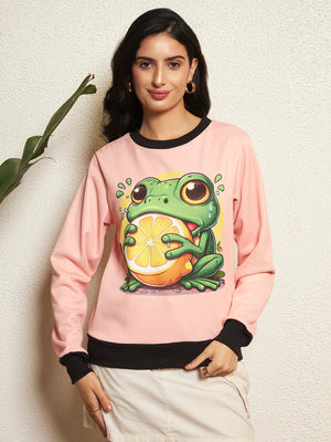 TANDUL Women Charming Frog Sweatshirt