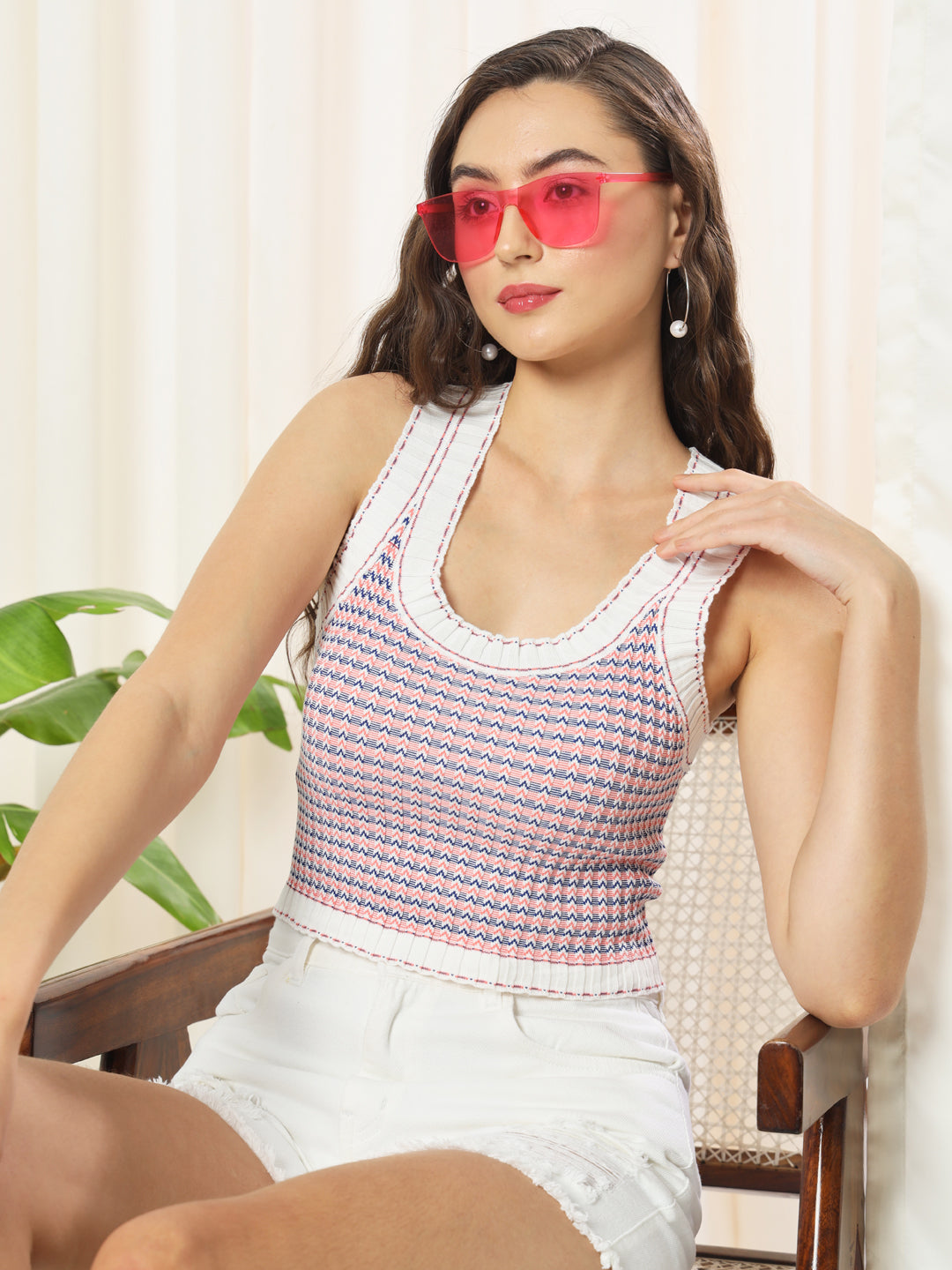 TANDUL  Casual Sleeveless Printed Women Multicolor Top