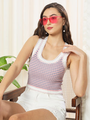 TANDUL  Casual Sleeveless Printed Women Multicolor Top