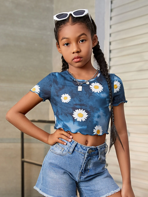 TANDUL  Girls Casual Lycra Blend Top  (Multicolor, Pack of 1)