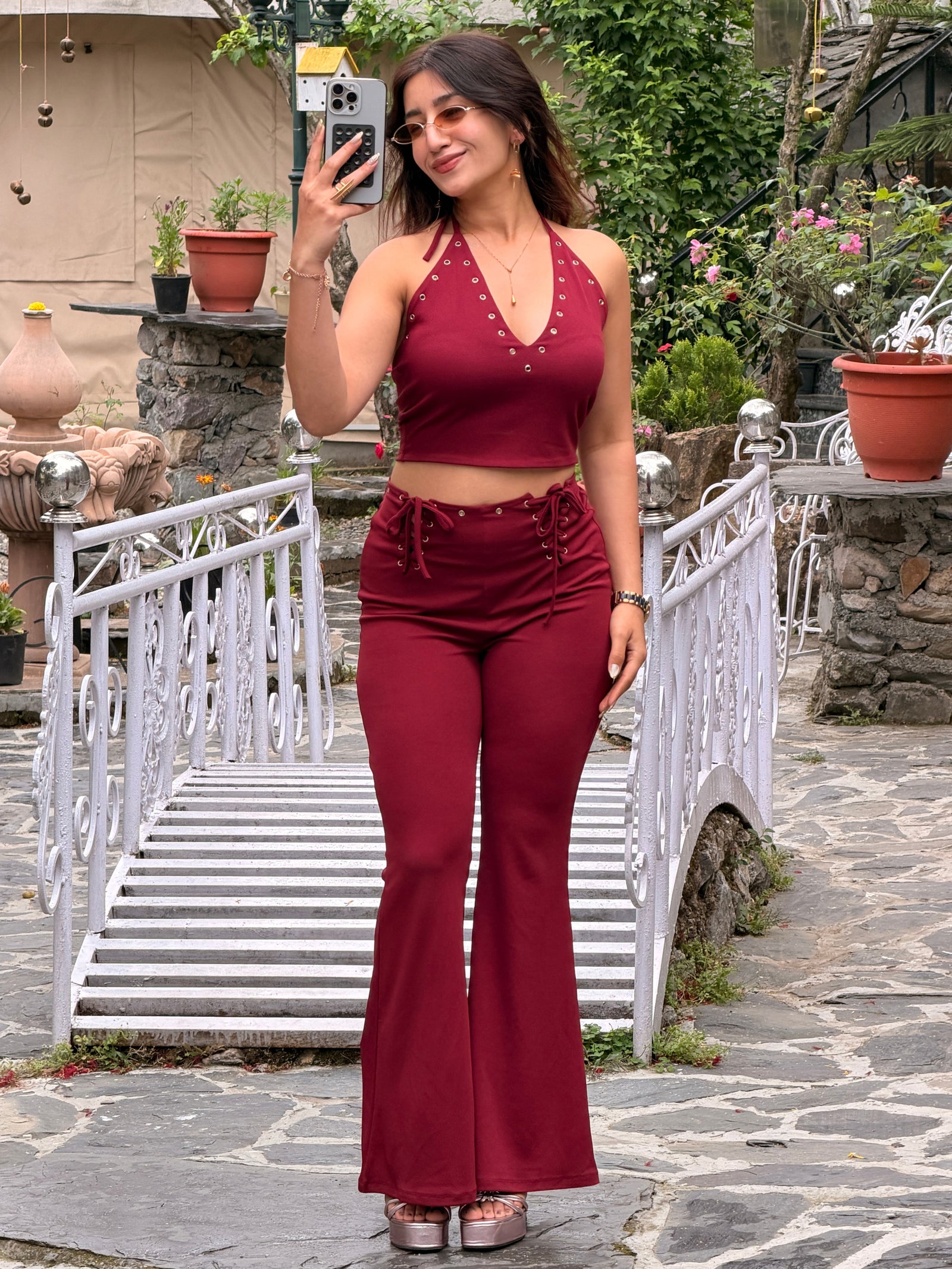 TANDUL Women Chic Maroon Co-ord Set