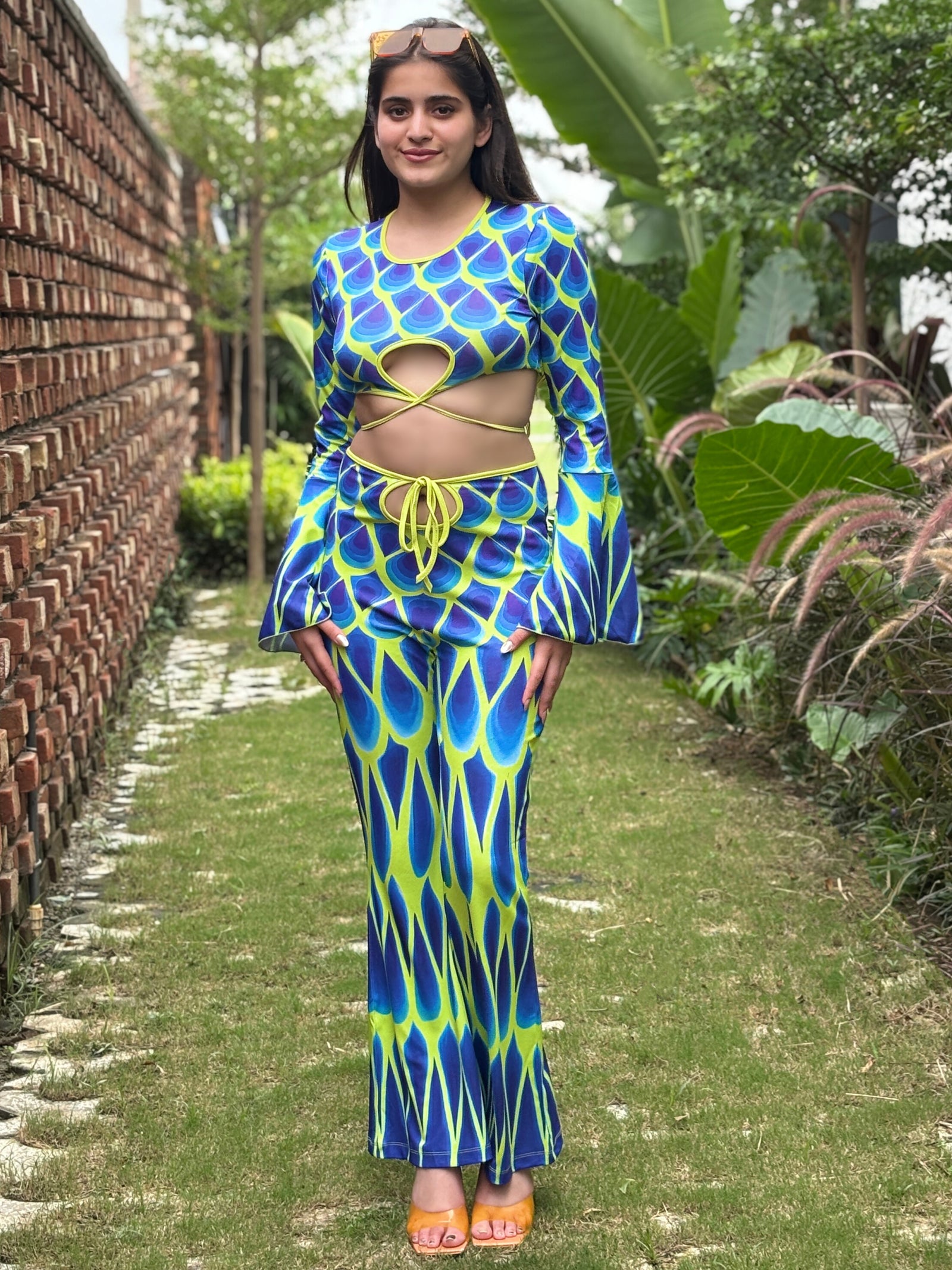 TANDUL Women Stunning Blue and Green Co-ord set