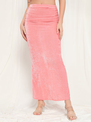 TANDUL  Women Solid Straight Pink Skirt