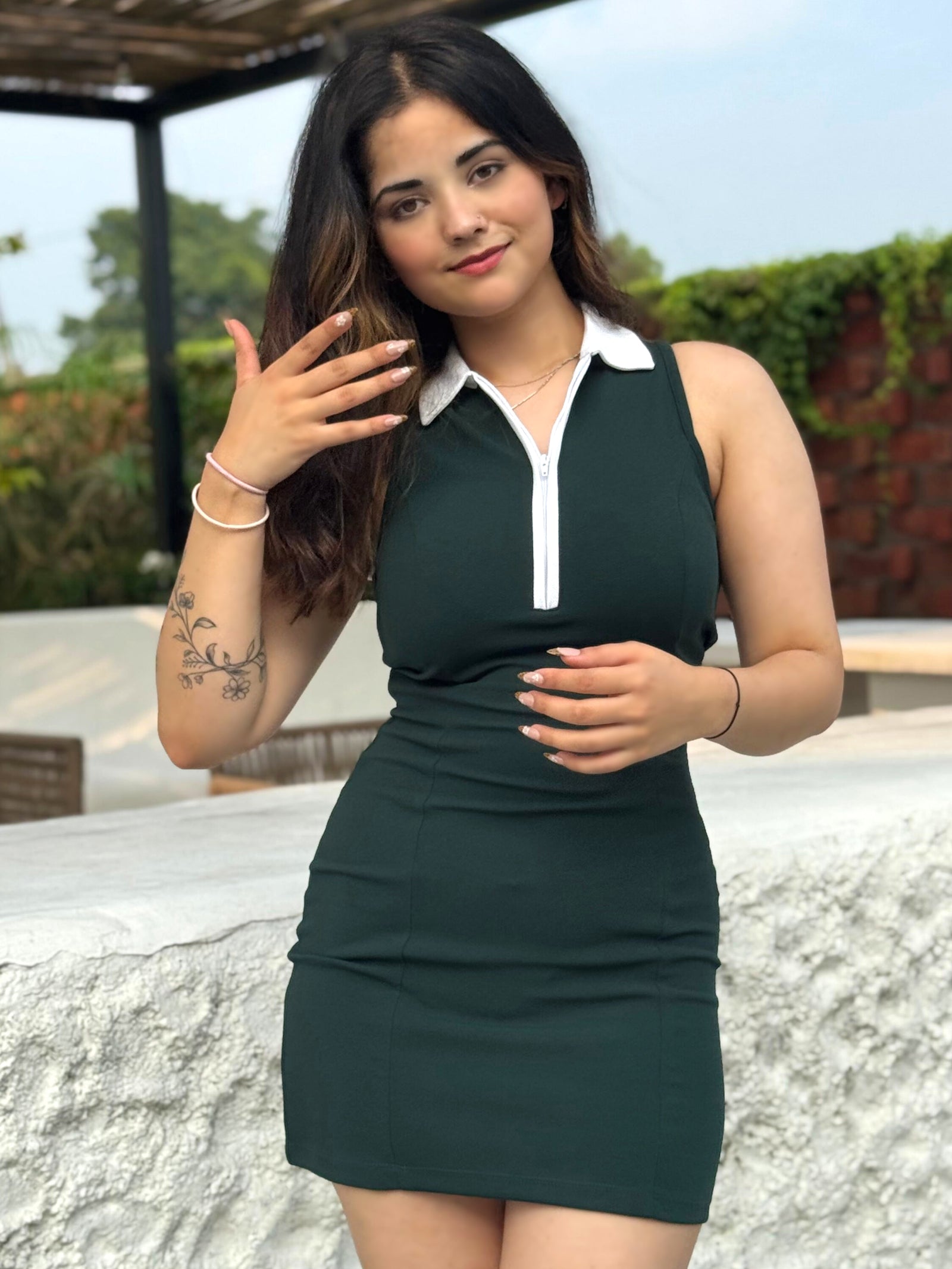 TANDUL Women Green Polo Dress