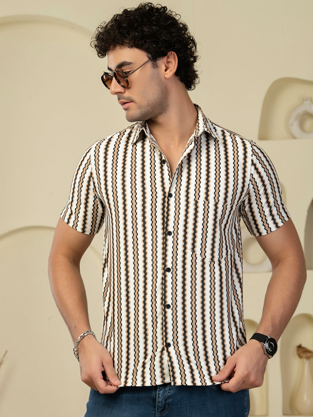 TANDUL Men Printed Casual Multicolor Shirt