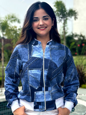 TANDUL Women Denim Patterned Jacket