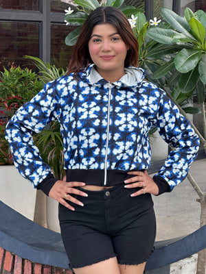 TANDUL Women Stylish Blue and White Jacket