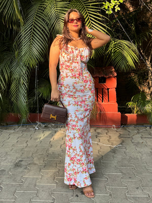 TANDUL  Women Maxi White, Orange, Green Dress