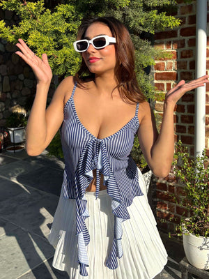 TANDUL Women Stylish Blue Striped Top