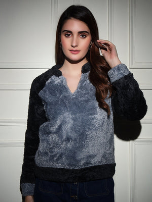 TANDUL  Women Full Sleeve Solid Sweatshirt