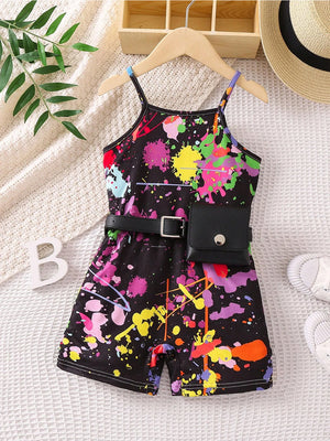 TANDUL  Girls Above Knee Casual Dress  (Multicolor, Sleeveless)