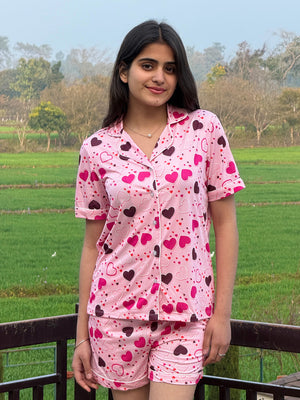 TANDUL Women Pink Printed Nightsuit