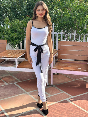 TANDUL Women Solid White Jumpsuit
