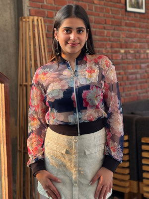 TANDUL Women Floral Printed Net Jacket