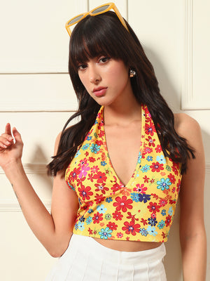 TANDUL  Casual Sleeveless Printed Women Multicolor Top