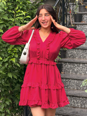TANDUL WomenFuchsia Pink Flared Dress