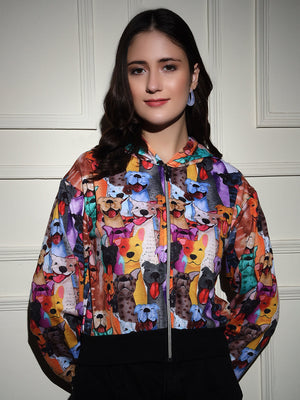 TANDUL  Women Animal Print Fleece Jacket