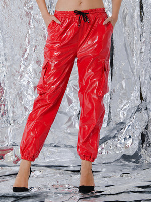 TANDUL  Women Regular Fit Red Polyester Trousers
