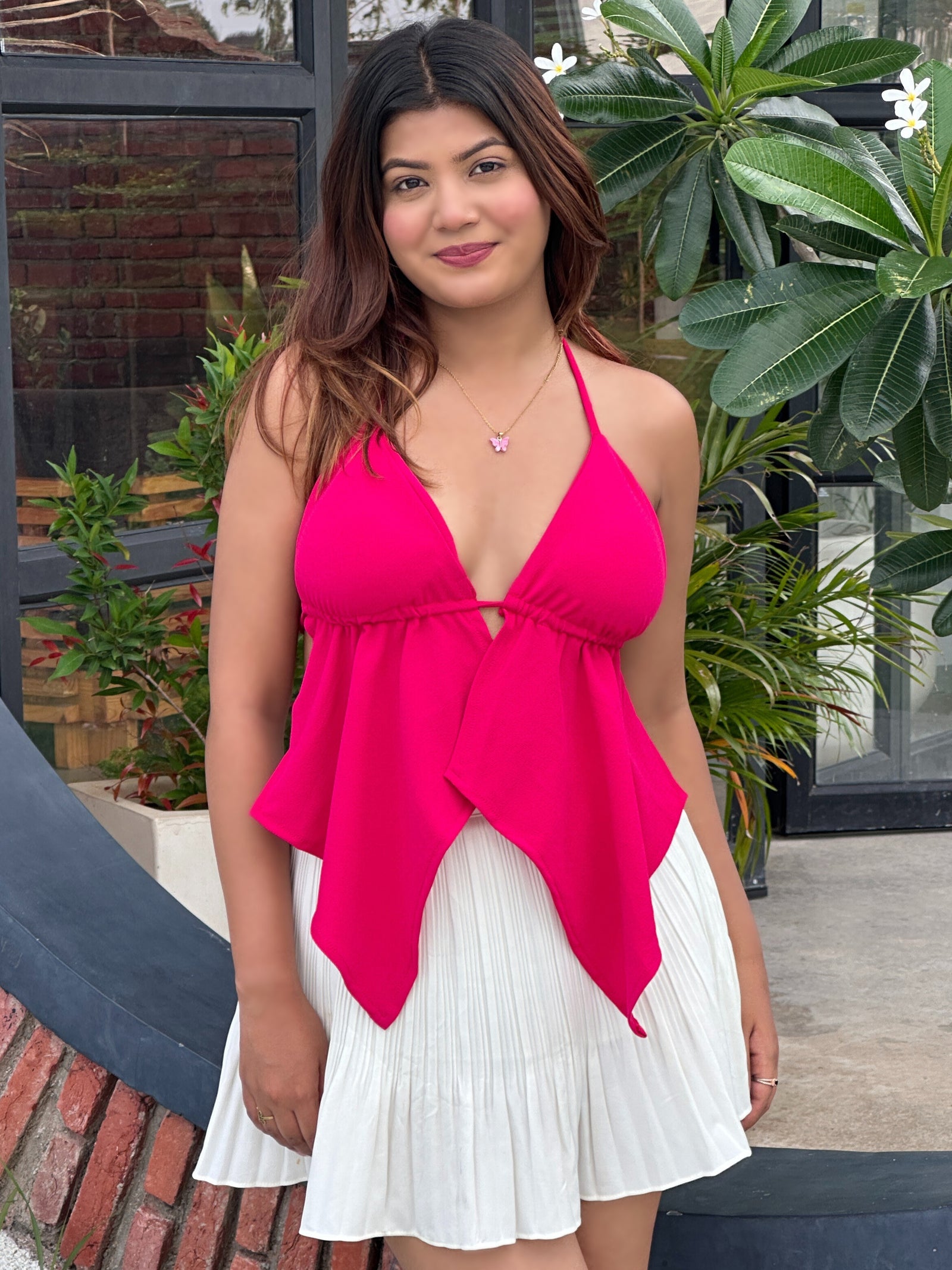 TANDUL Women Stylish Fuchsia Pink Bralet Top