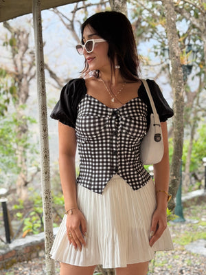 TANDUL Women stunning checked Crop Top