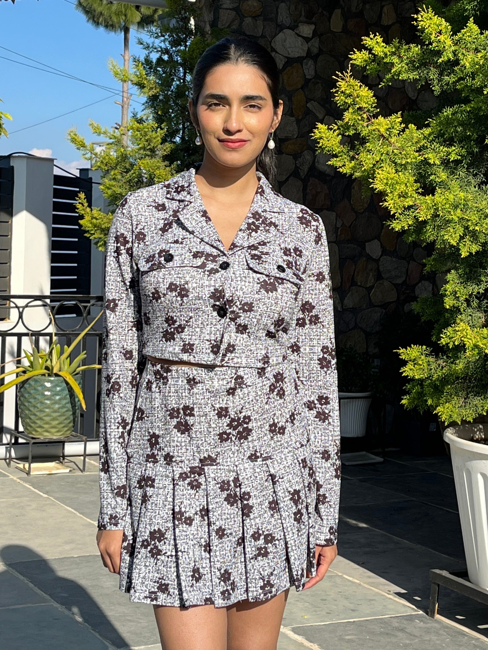 TANDUL Women Stunning Black and White Printed Co-ord Set