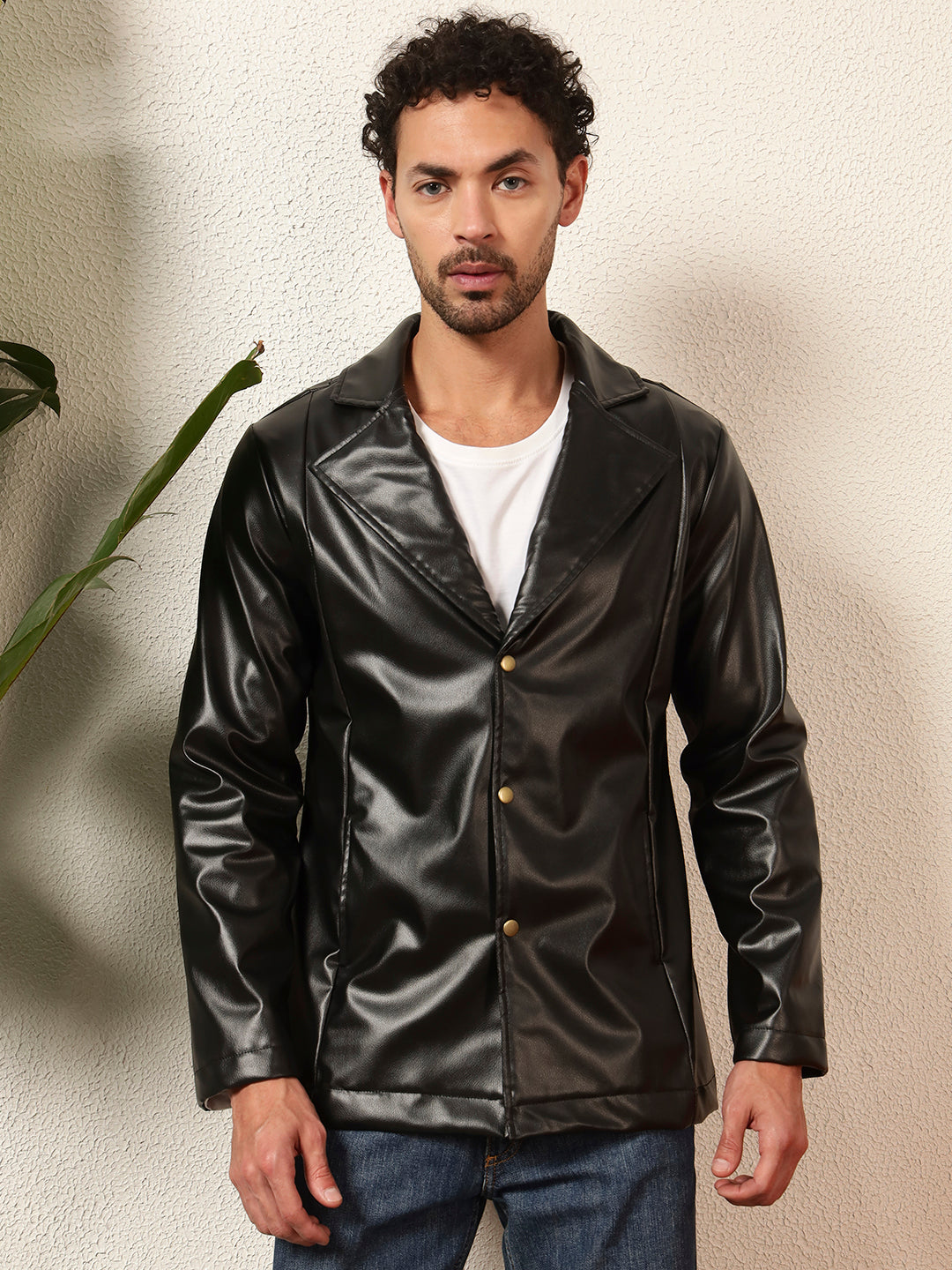 TANDUL Men's Solid Single Breasted Blazer