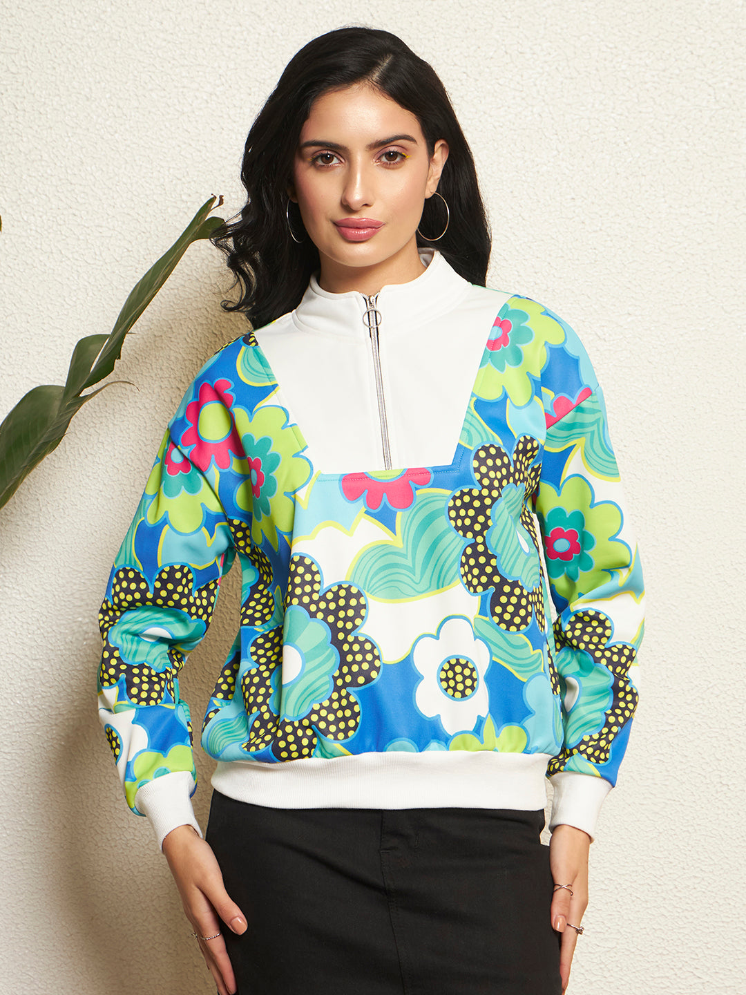 TANDUL Women Vibrant Floral Printed Sweatshirt