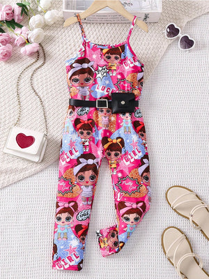 TANDUL Dungaree For Girls Casual Printed Polyester  (Multicolor, Pack of 1)