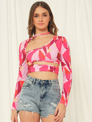 TANDUL  Casual Regular Sleeves Geometric Print Women Multicolor Top