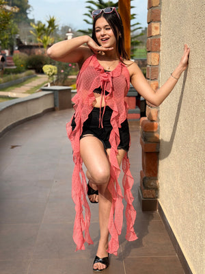 TANDUL Women Stunning Georgette Pink TOP
