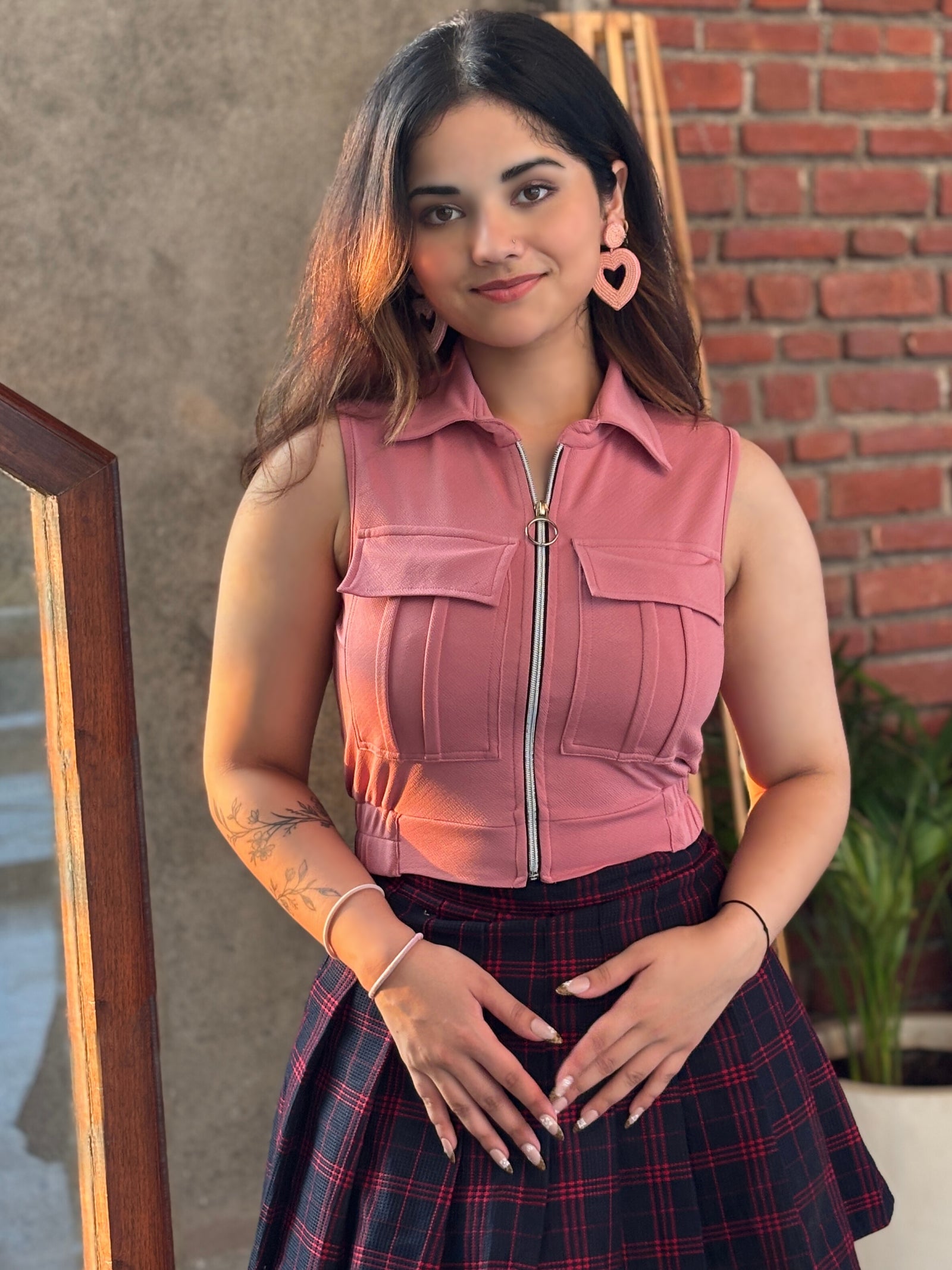 TANDUL Women Pink Jacket Style Top