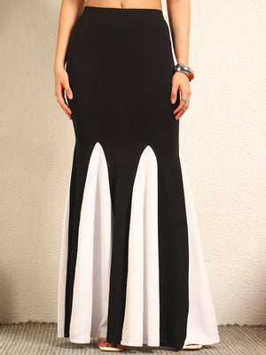 TANDUL Women Stunning Black and White Skirt