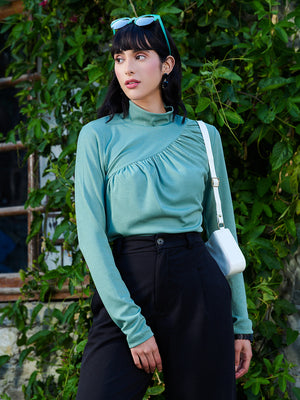 TANDUL Women Green Stylish Highneck