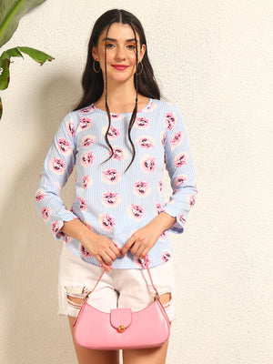 TANDUL  Casual Regular Sleeves Floral Print Women Multicolor Top