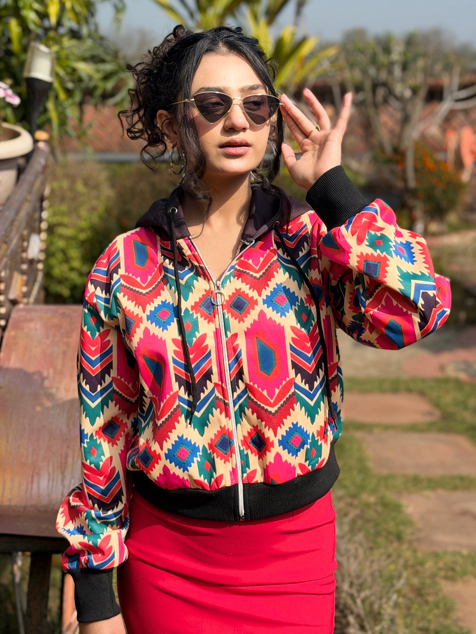 TANDUL Women Multicolor Printed Jacket with Hood