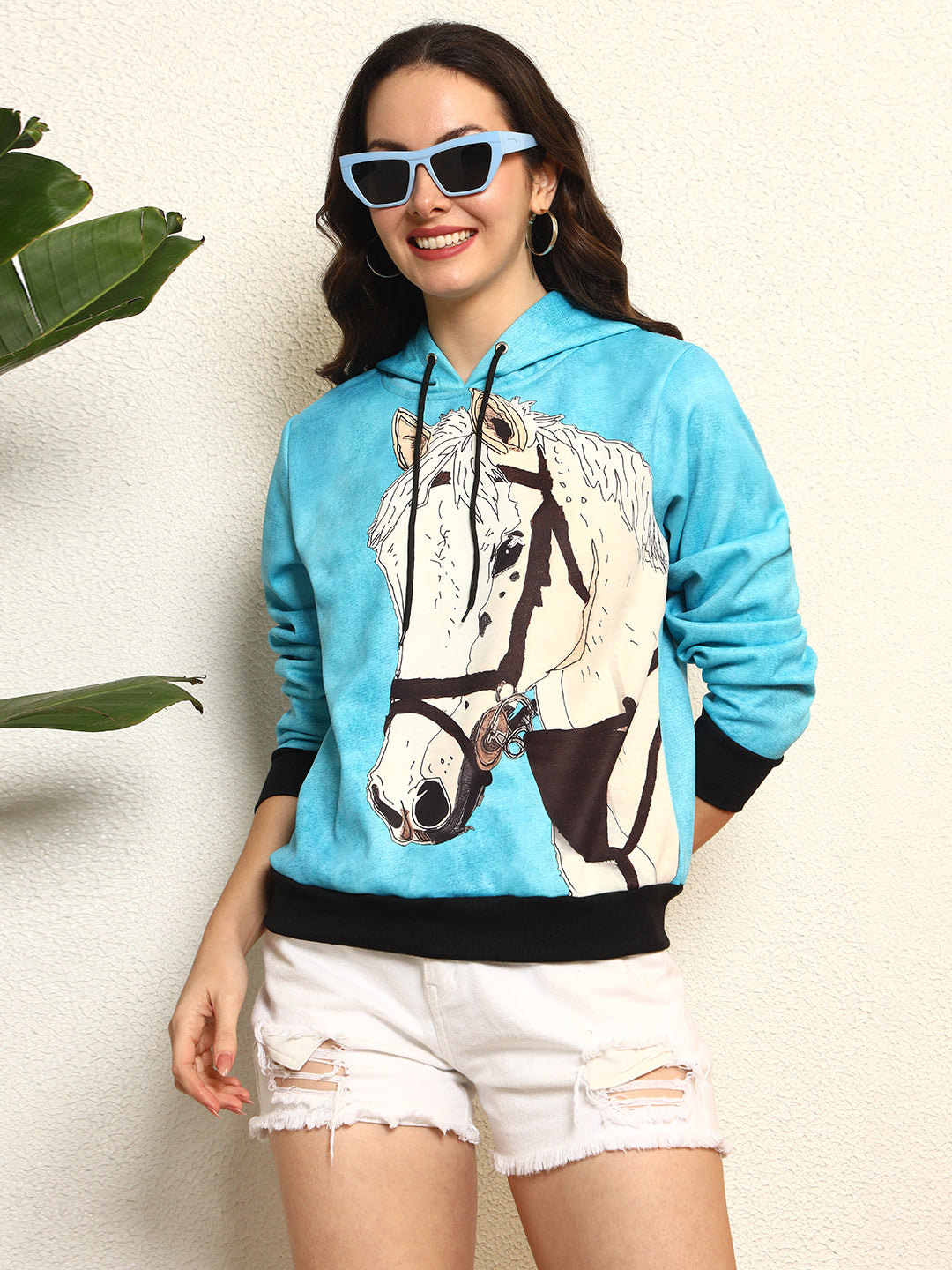 TANDUL Women Stunning Horse Printed Hoodie