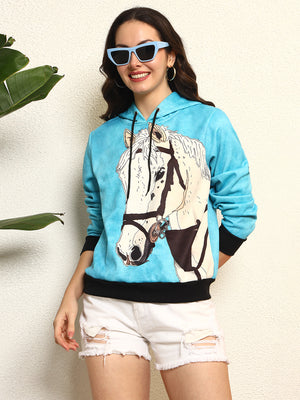 TANDUL Women Stunning Horse Printed Hoodie