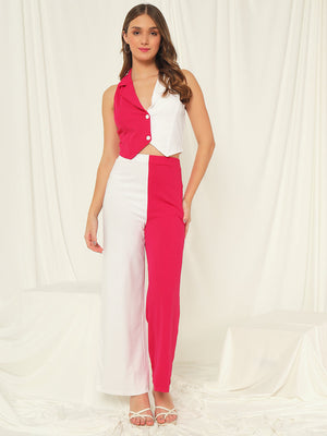 TANDUL Shirt Palazzos Co-ords Set with Jacket