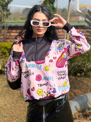 TANDUL Women Vibrant Multicolor Printed Sweatshirt
