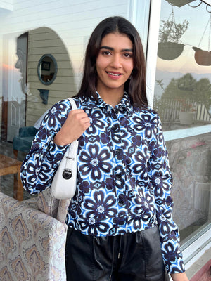 TANDUL Women Blue Floral Jacket