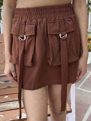 TANDUL Women Chic Brown Skirt