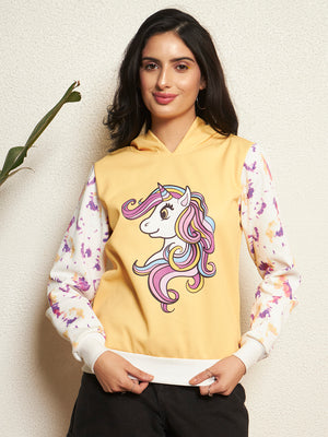 TANDUL Women Unicorn Printed Sweatshirt