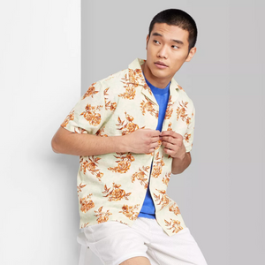 TANDUL Floral Printed Cuban Collar Casual Shirt